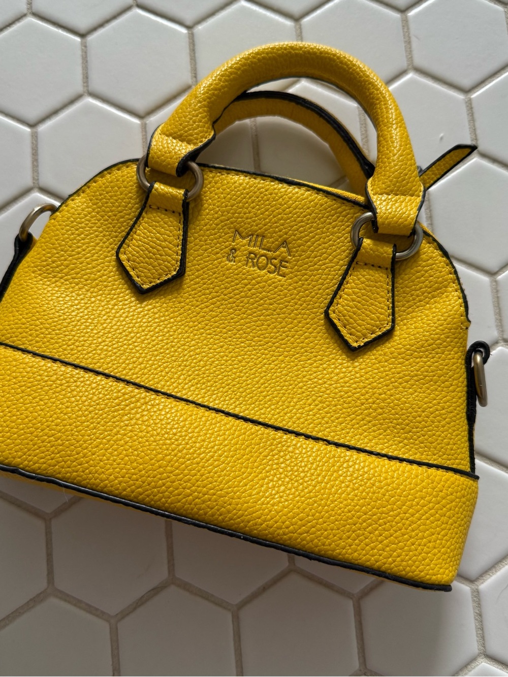 Yellow Pebbled Dome Satchel